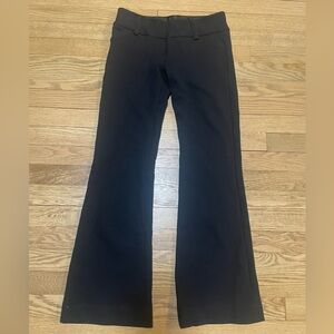 ALICE + OLIVIA Stretch Slim Cut Black Viscose Straight Wide Leg Pants - Sz 0